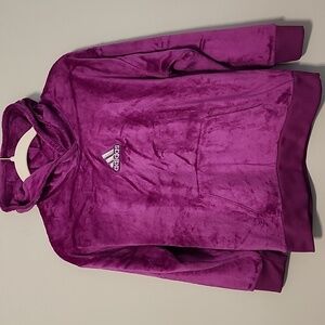 Adidas girl size L / 14 teen girl purple plush hooded pullover